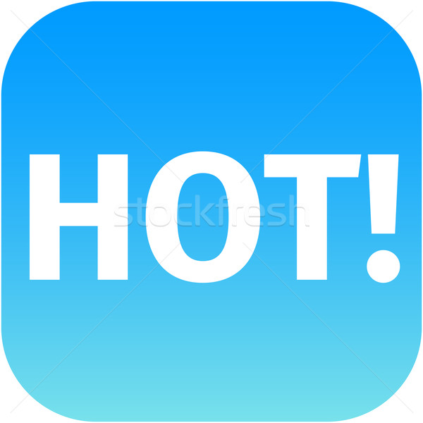 text hot icon - blue icon with white text Stock photo © jarin13