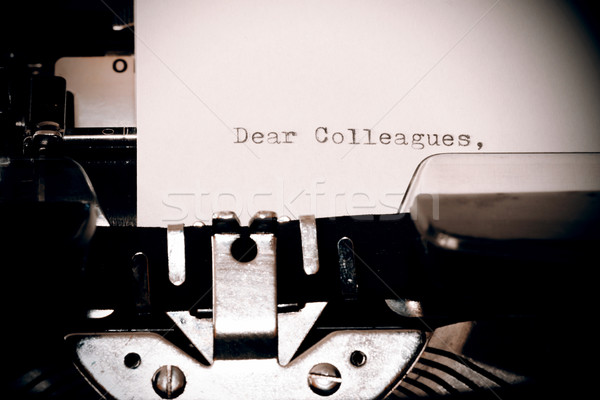 Text Dear Colleagues typed on old typewriter Stock photo © jarin13