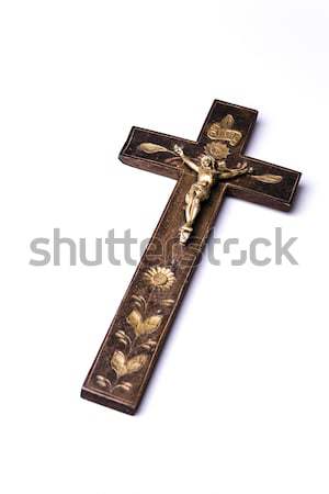 Crucifix with figure of Jesus on white background Stock photo © jarin13