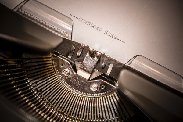 old typewriter with text download here Stock photo © jarin13