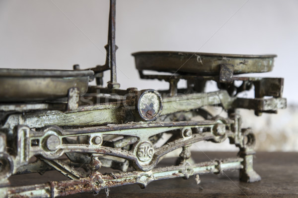 Old Antique weight measuring and kitchen goods weighing Stock photo © jarin13