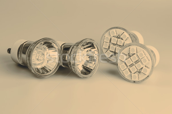Modern LED bulbs with classic old bulbs Stock photo © jarin13