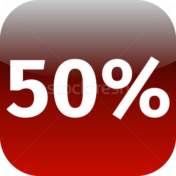 50 százalék ikon piros fehér telefon Stock fotó © jarin13
