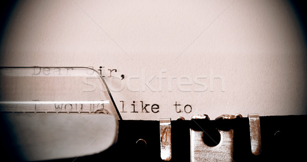 Text Dear Sir typed on old typewriter Stock photo © jarin13