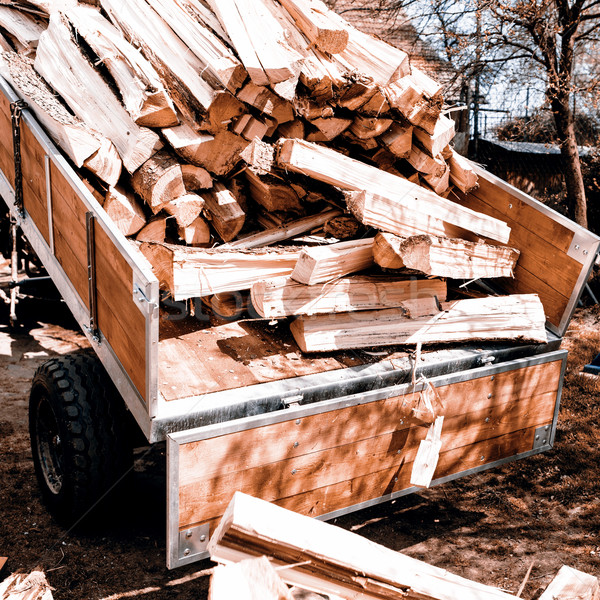 Tracteur Retour bois feu forêt construction [[stock_photo]] © jarin13