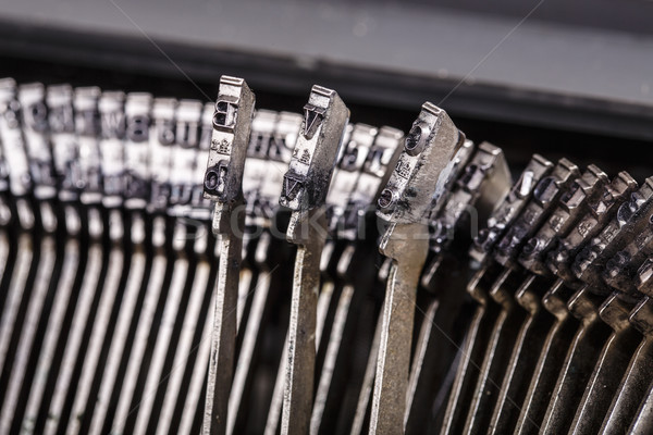 Stock photo: closeup of old typewriter letters