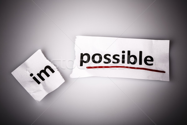 Mot impossible possible papier déchiré blanche affaires [[stock_photo]] © jarin13