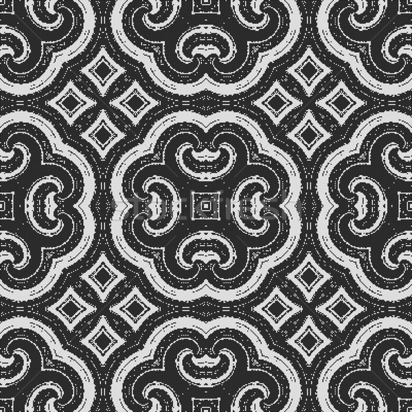 black and white pattern - possible for curtain, fabric, table-cloth Stock photo © jarin13