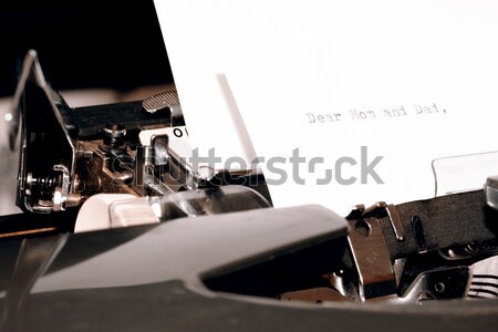 Szöveg anya apa öreg írógép levél Stock fotó © jarin13