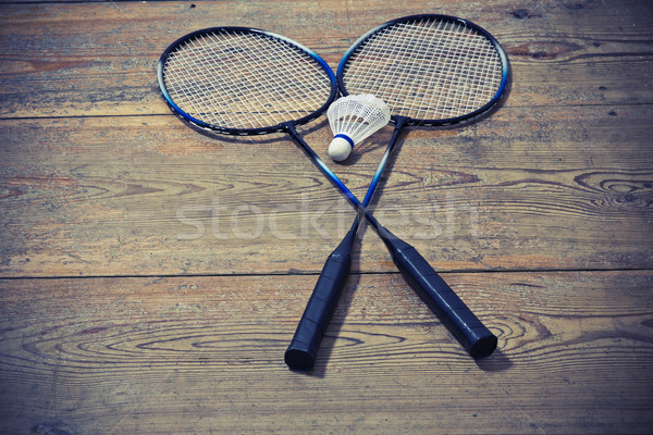 ヴィンテージ バドミントン スポーツ テニス 青 ボール ストックフォト © jarin13