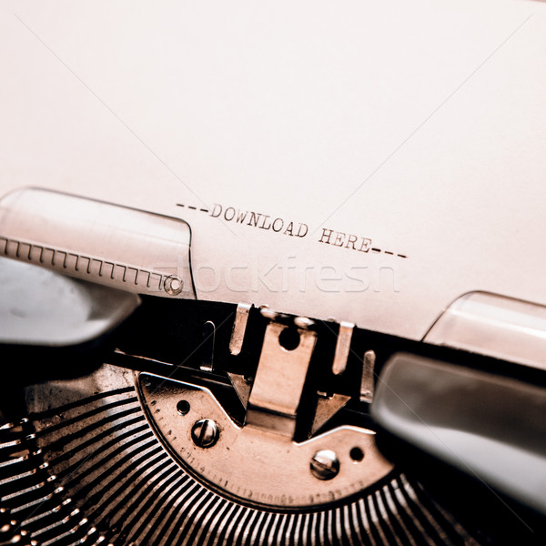 old typewriter with text download here Stock photo © jarin13