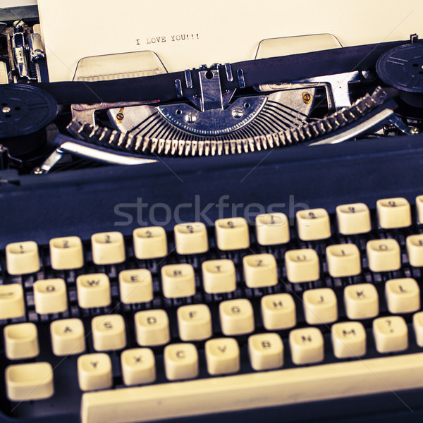 Papír írógép szeretet üzlet háttér ír Stock fotó © jarin13