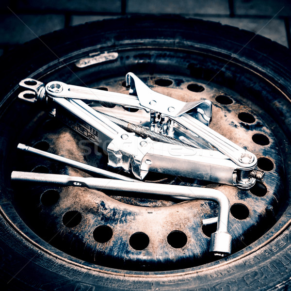 Stock photo: Changing tires