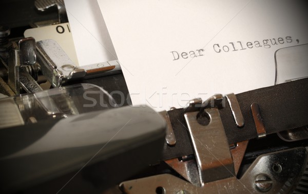 Text Dear Colleagues typed on old typewriter Stock photo © jarin13