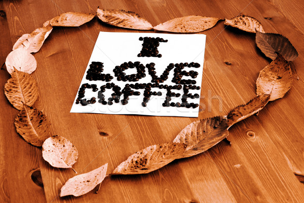 Stockfoto: Liefde · koffie · hart · papier · abstract · kunst