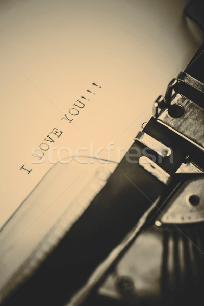 'I love you' message typed by vintage typewriter Stock photo © jarin13