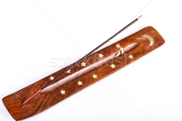 Incenso stick legno sostegno bianco fumo Foto d'archivio © jarin13