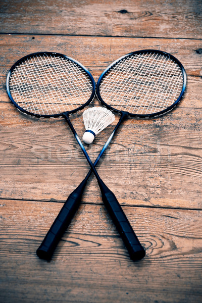 Vintage badminton sport tennis bleu club [[stock_photo]] © jarin13