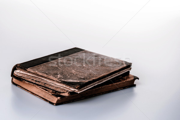 Stockfoto: Mooie · oude · twee · boeken · witte