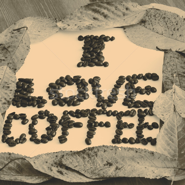 Zdjęcia stock: Miłości · kawy · ramki · papieru · streszczenie · świetle