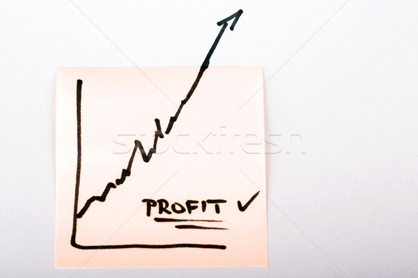 note paper with finance business graph going up - profit Stock photo © jarin13