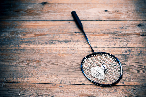 Vintage badminton sport tennis bleu exercice [[stock_photo]] © jarin13