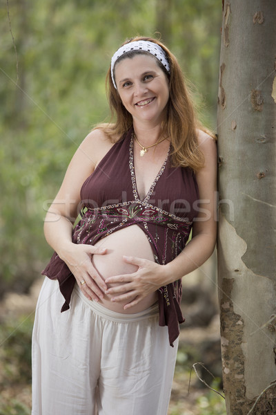 見越し 森林 妊婦 美しい 秋 女性 ストックフォト © jarp17