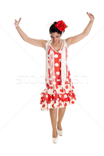 Kunst danser flamenco typisch kostuum zuidelijk Stockfoto © jarp17