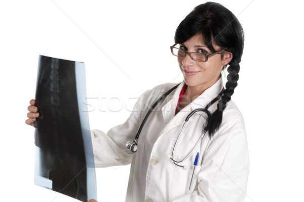 Radiographie Gläser ziemlich Arzt Frau medizinischen Stock foto © jarp17