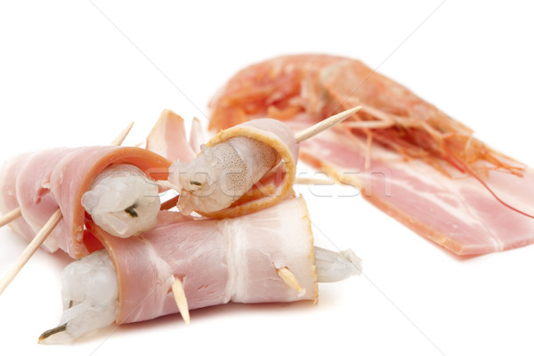 Garnaal spek voorgerechten garnalen zeevruchten geïsoleerd Stockfoto © jarp17