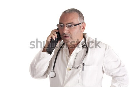 Stok fotoğraf: Dr · doktor · konuşma · telefon · çalışmak
