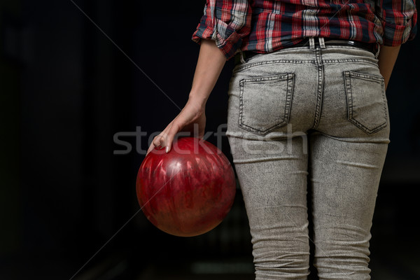 Popo bowling topu göt bowling oynama Stok fotoğraf © Jasminko