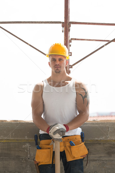 Stock photo: Construction Worker Taking A Break On The Job