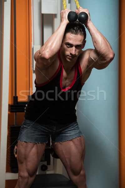 Stockfoto: Jonge · man · triceps · gezonde · club · jonge