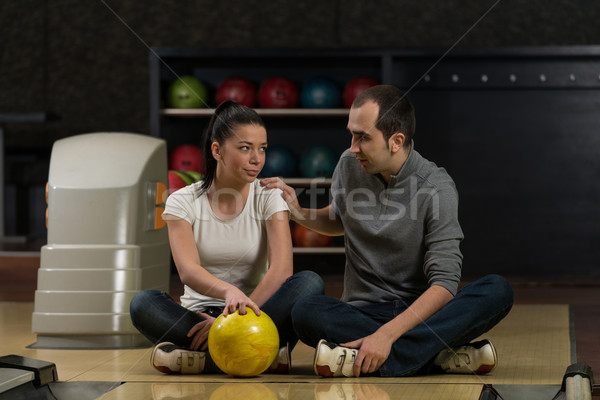 Bowling lectii cuplu distracţie femeie masculin Imagine de stoc © Jasminko