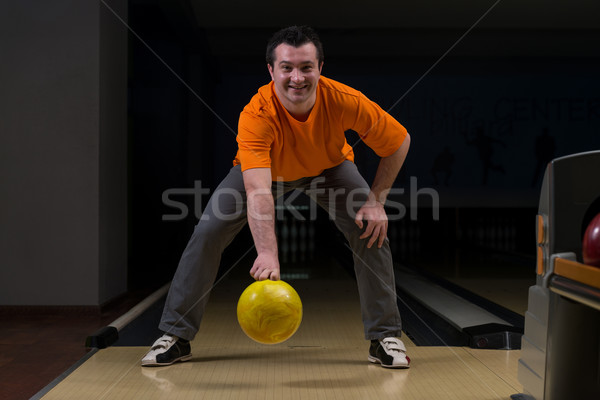 Beginner Aiming To Bowling Pins Stock photo © Jasminko