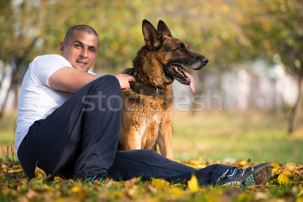 Сток-фото: человека · собака · пастух · лес · мужчины