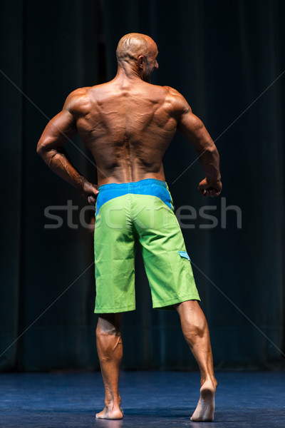 Bodybuilder Wettbewerb gewinnen zurück Macht Ernährung Stock foto © Jasminko