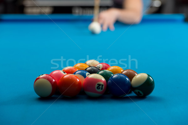 Man Playing Pool About to Hit Ball Stock photo © Jasminko