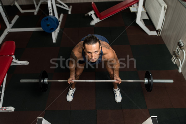 Stockfoto: Barbell · rij · man · sport · lichaam · oefening