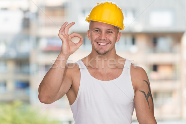 Worker With Protective Gear Showing Ok Sign Stock photo © Jasminko