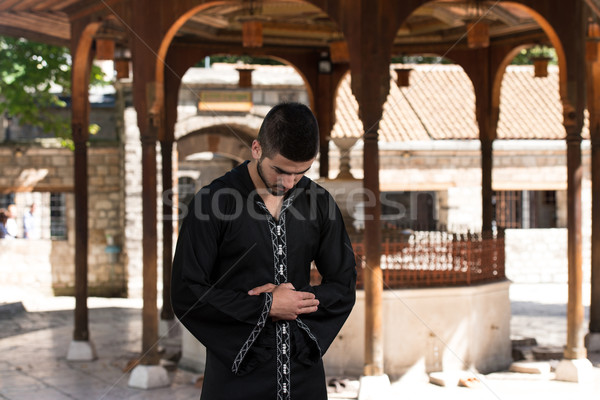 Muslim Man Praying At Mosque Stock photo © Jasminko