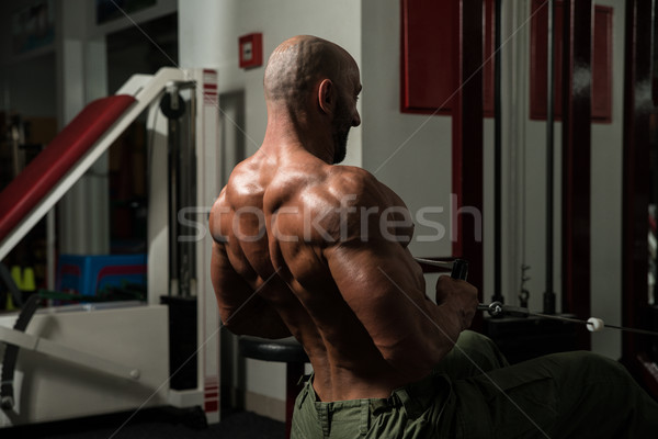 Maturo bodybuilder pesante peso esercizio indietro Foto d'archivio © Jasminko
