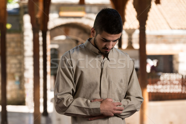 Foto stock: Humilde · muçulmano · oração · jovem · homem