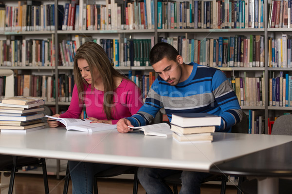 Young Students Working Together In The Library Stock photo © Jasminko
