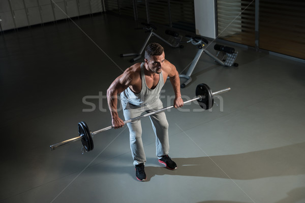 Sztanga rząd sportu siłowni mężczyzn portret Zdjęcia stock © Jasminko