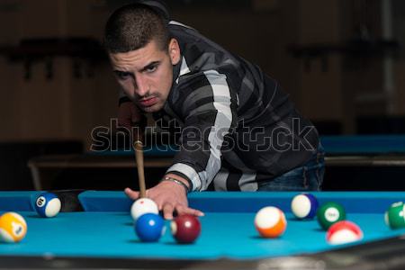 Paar spielen Billard Liebe Mann Tabelle Stock foto © Jasminko