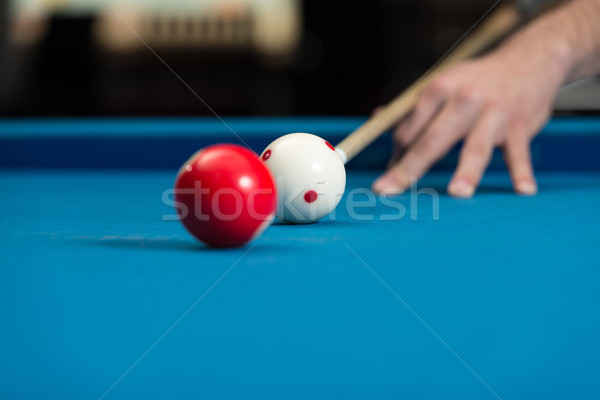 Mann spielen Pool Ball Sport Spaß Stock foto © Jasminko