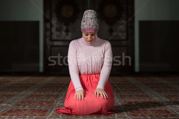 Muslim Woman Is Praying In The Mosque Stock photo © Jasminko