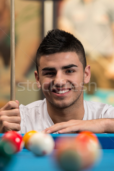 Stock photo: Portrait Of A Young Man Concentration On Ball